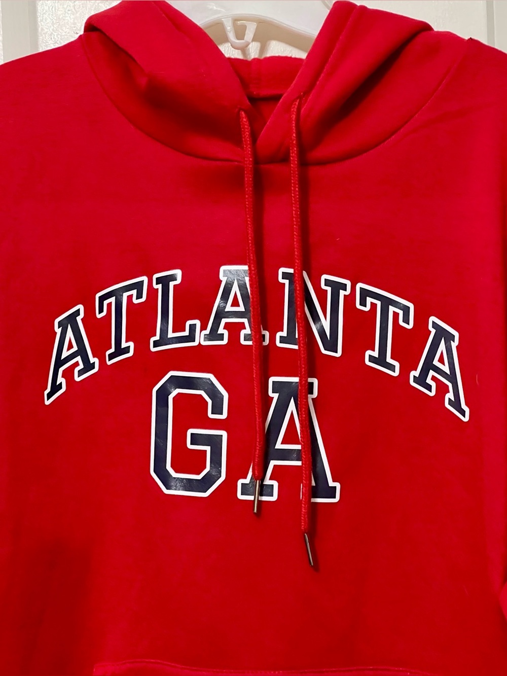 SHEIN Women’s Red Atlanta GA Hooded Sweatshirt Size XL
